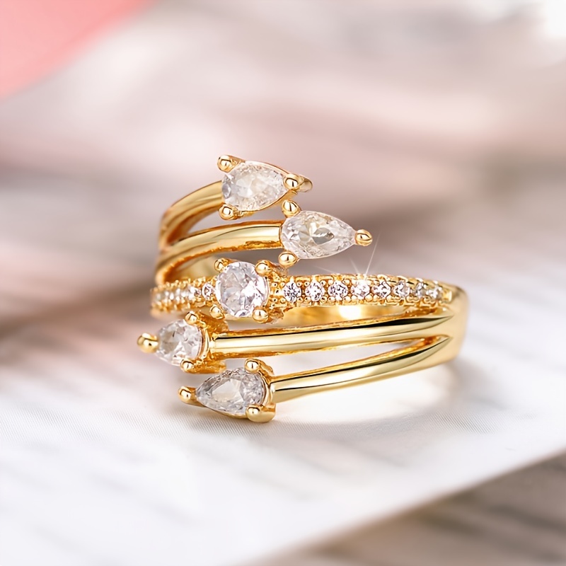 Geometric Wrap Ring Zirconia Ring For Women